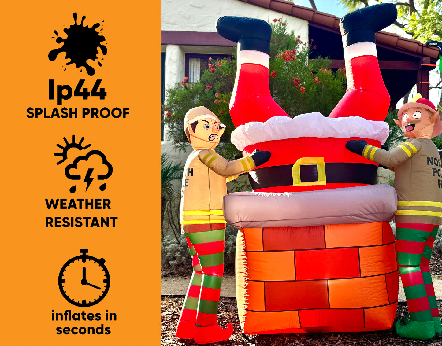 Firefighter Elves Rescuing Santa