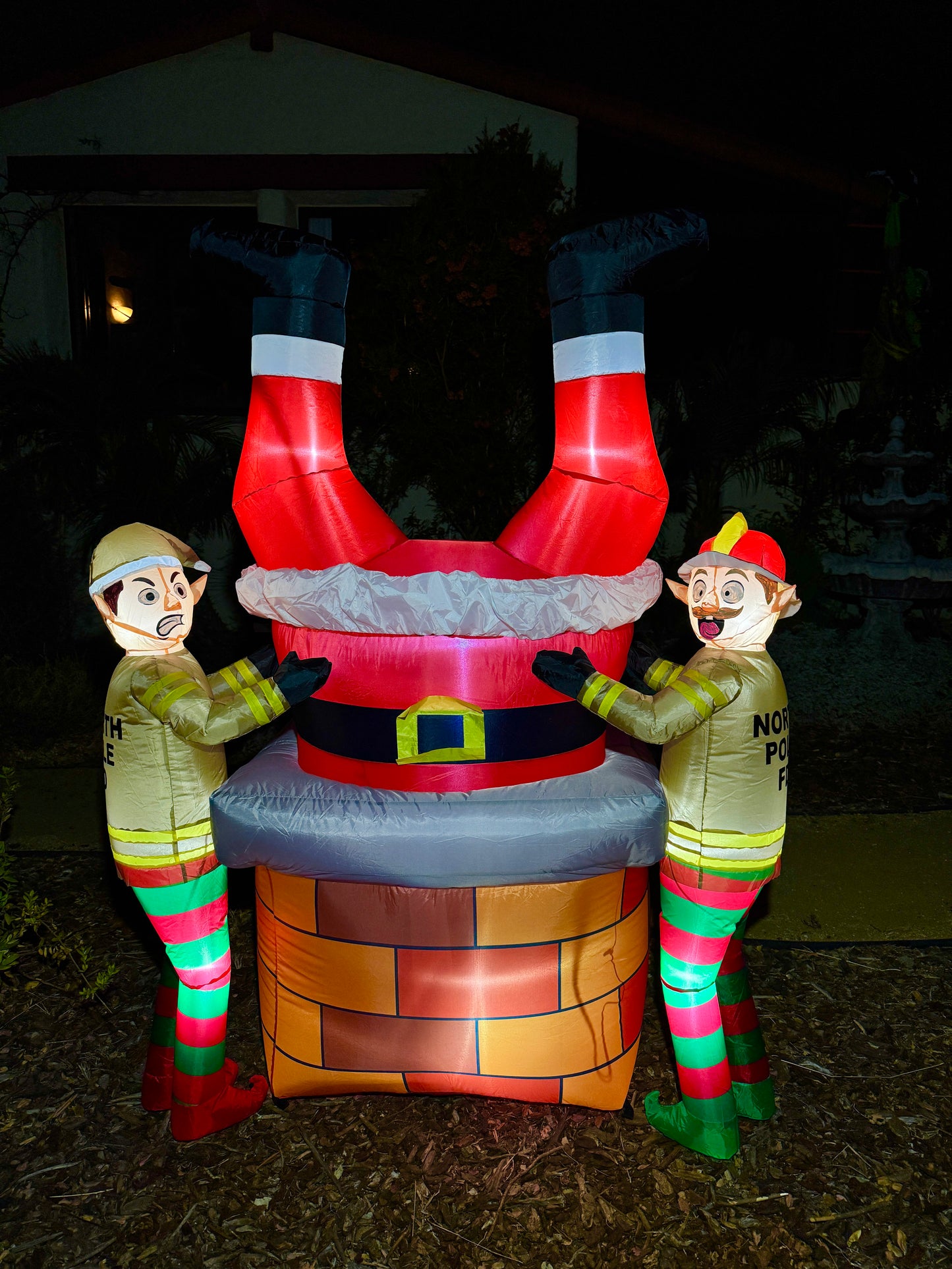 Firefighter Elves Rescuing Santa