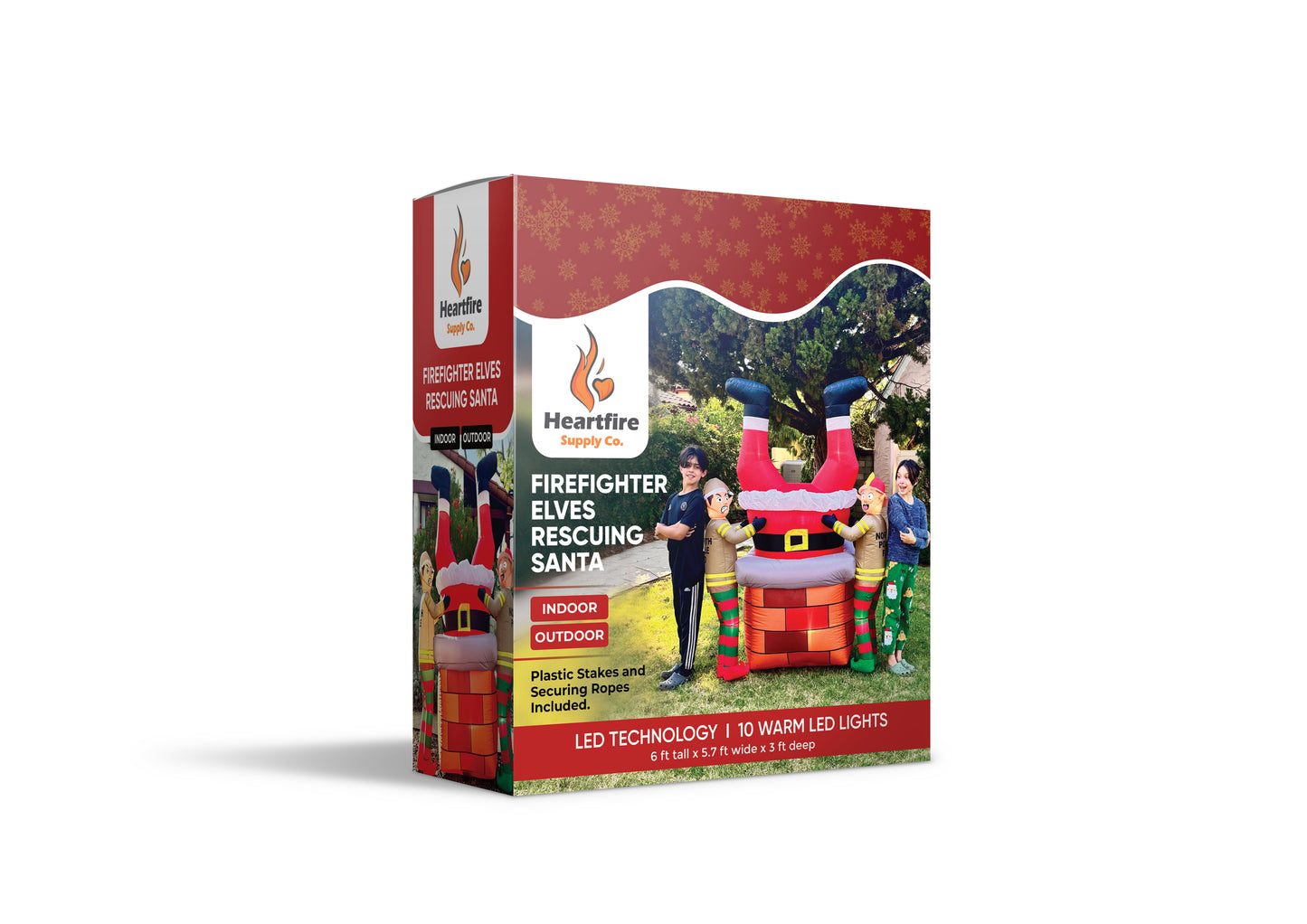 Firefighter Elves Rescuing Santa