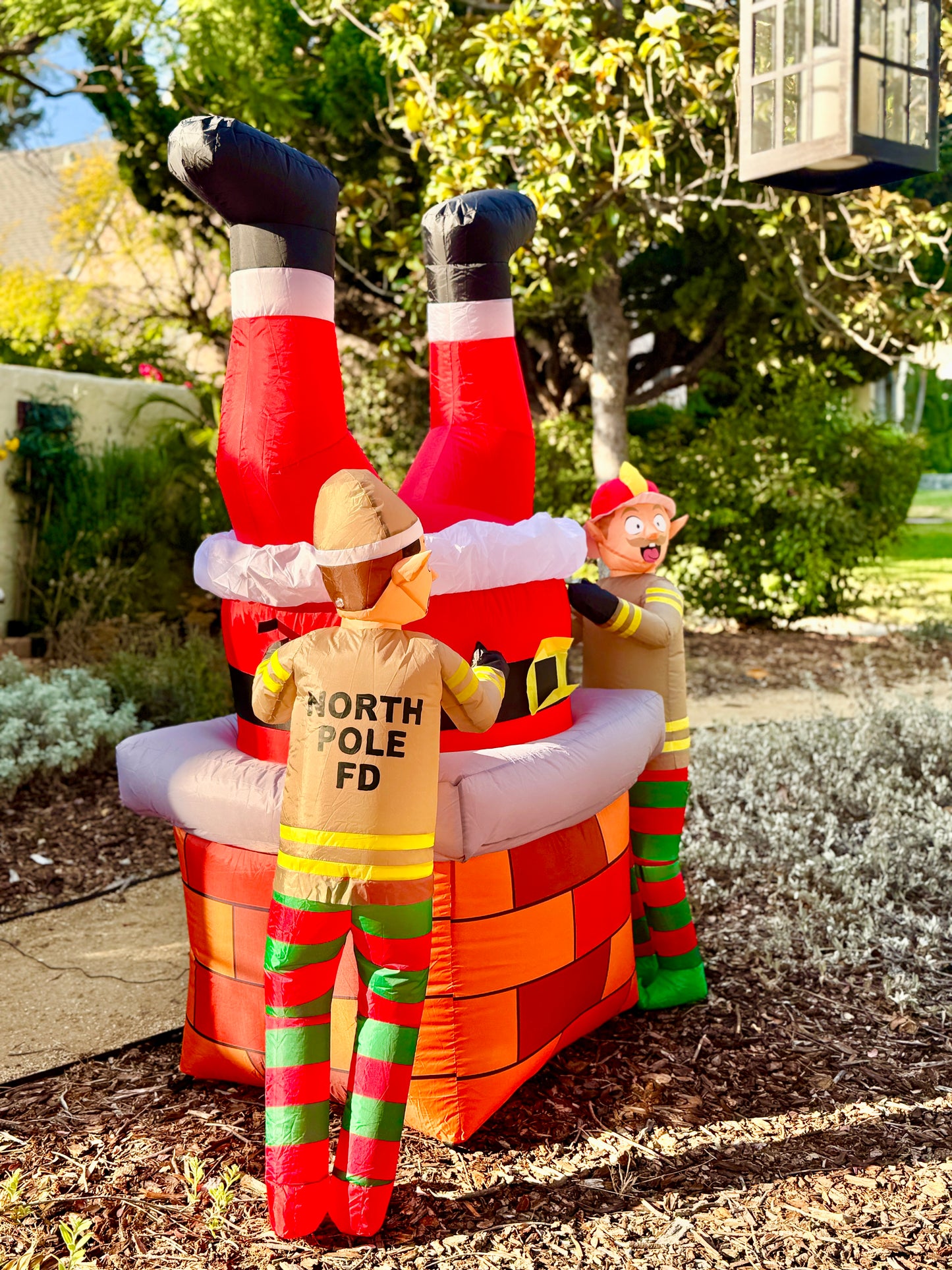 Firefighter Elves Rescuing Santa