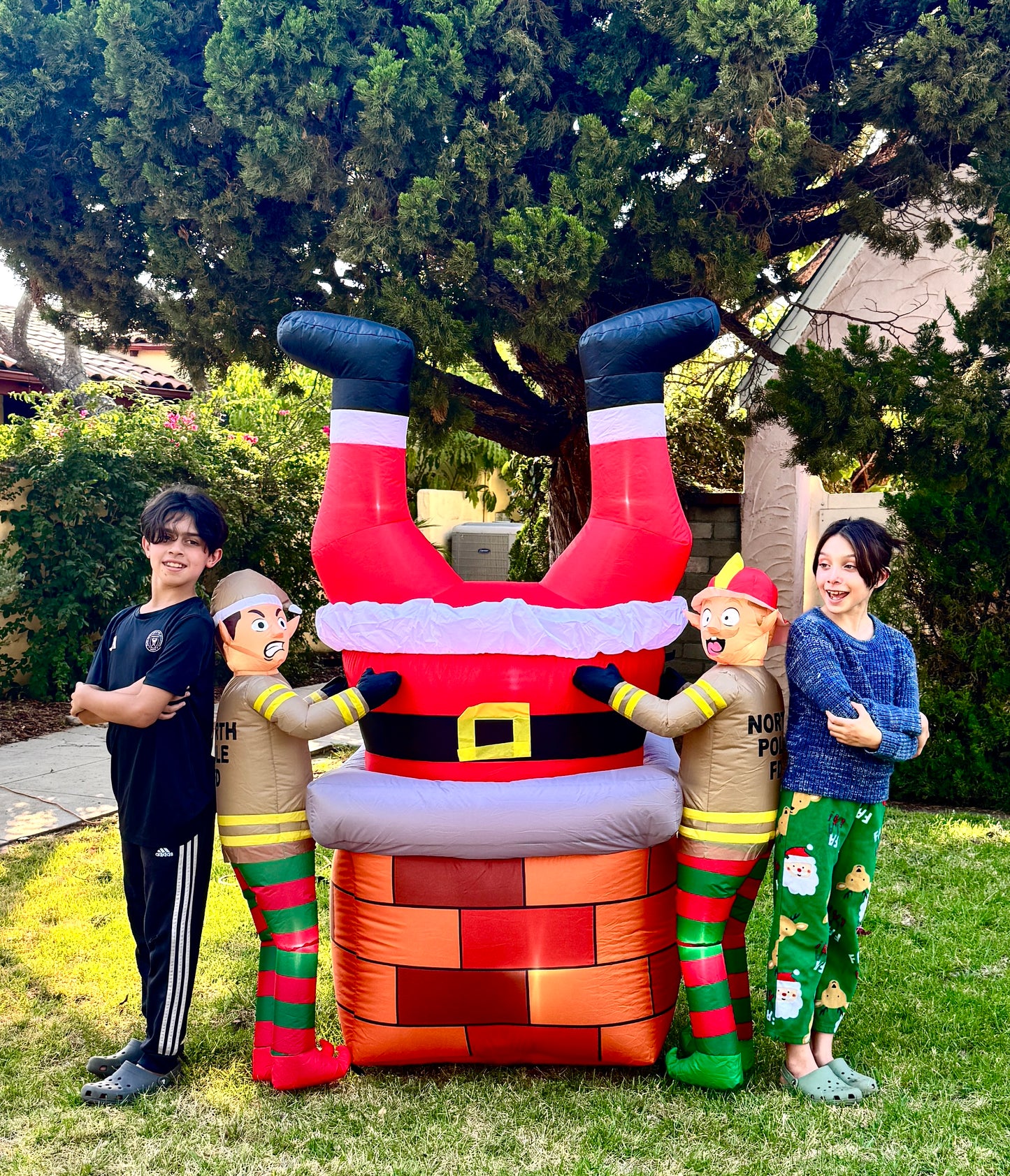 Firefighter Elves Rescuing Santa